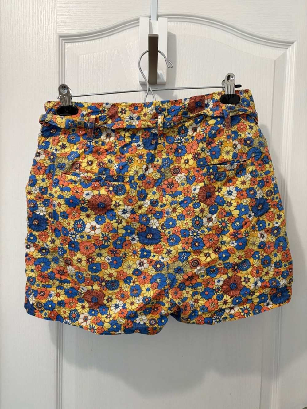Antik Batik Floral High-Waist Tie Shorts in Blue, Orange, Yellow - Picture 5 of 7